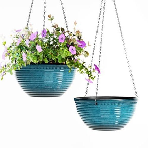 15 Best Hanging Baskets for Full Sun in 2026 6 10 inch ceramic look planter pair