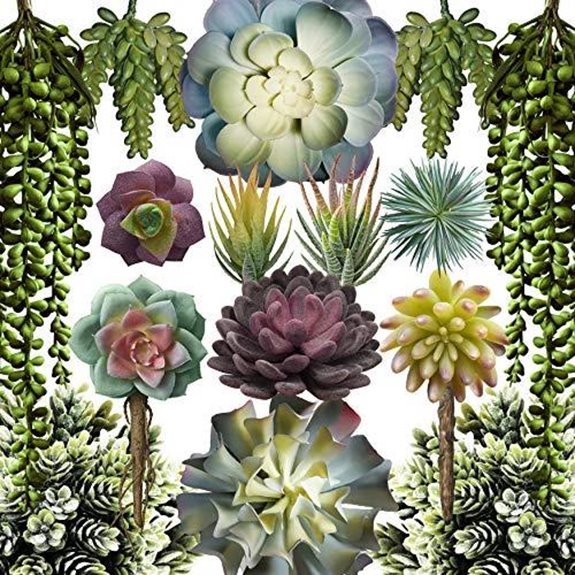 15 pack artificial succulents diy