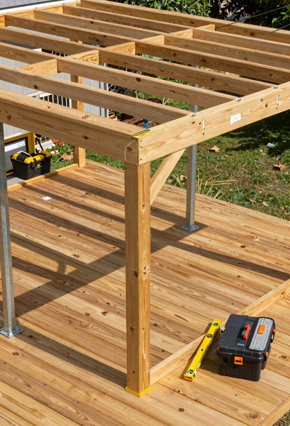 How to Build Your Own Covered Patio in 3 Steps 1 24x12 porch beam and post patio cover