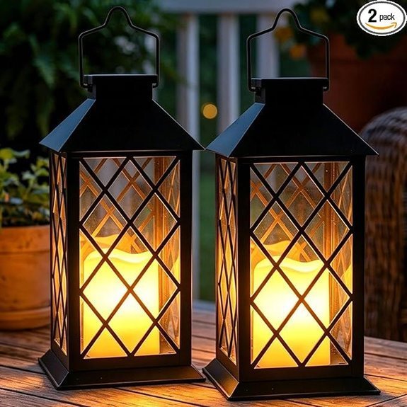 2 pack glass solar lanterns