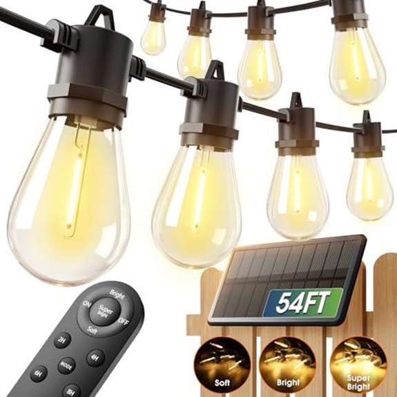 54ft solar string lights usb charging