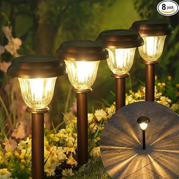10 Best Path Lights for 2026 (Light Up Your Walkway) 8 8 pack solar pathway lights warm white