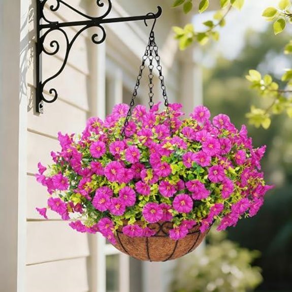 15 Best Hanging Baskets for Full Sun in 2026 10 artificial hanging flowers for outdoors purple red