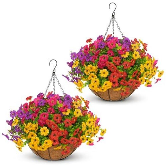 5 Best Outdoor Artificial Hanging Baskets for 2026 2 artificial outdoor flowers hanging baskets 2 pack
