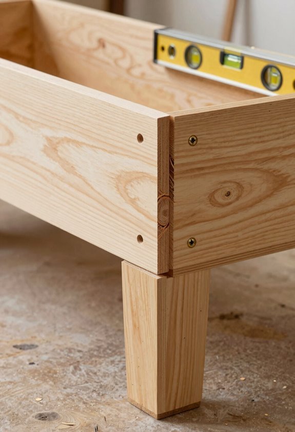 How to Build Above Ground Planters in 5 Steps 4 attach walls reinforce corners braces