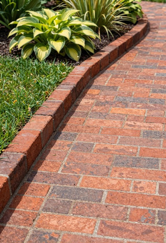 brick edging bricks sand level drainage