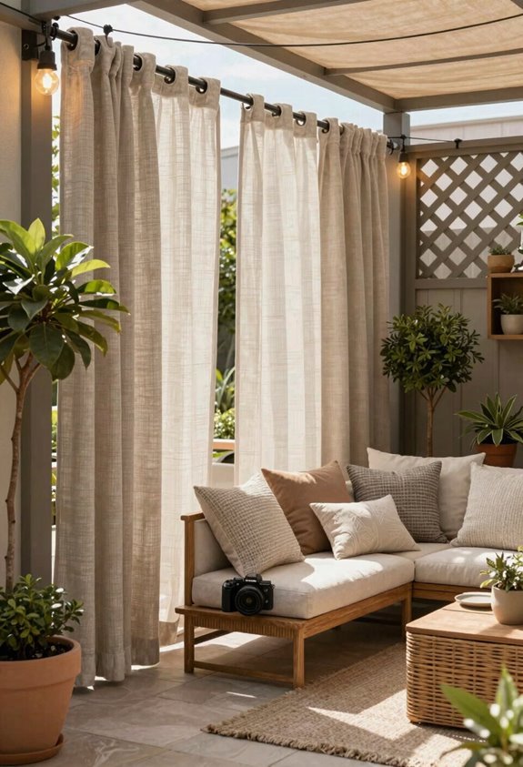 7 Patio Ideas on a Budget That Look Expensive 4 budget friendly privacy curtains lattices