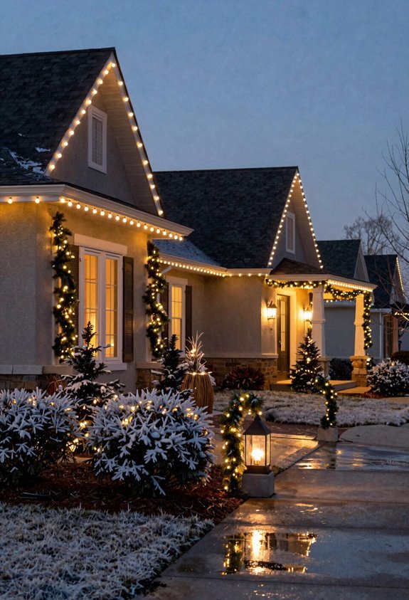 7 Christmas Outdoor Decor Ideas to Transform Your Yard 2 classic roofline bulb layering accents