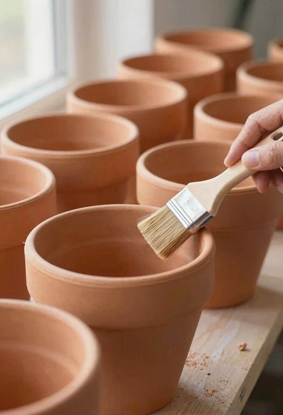 DIY Painted Flower Pots Simple Guide 2 clean dust exterior sealant application