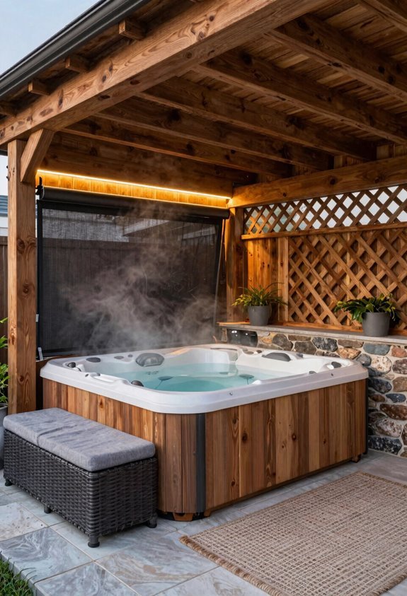 covered hot tub year round retreat