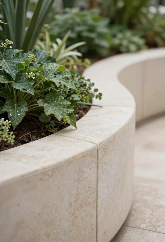 10 Planter Wall Block Ideas to Transform Your Garden 3 curved edging with blocks