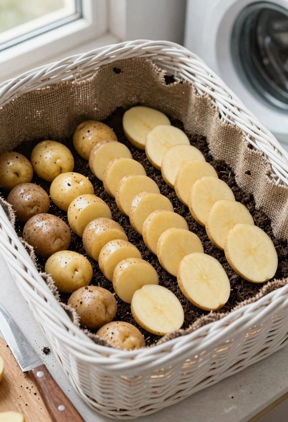 cut potatoes to basket size
