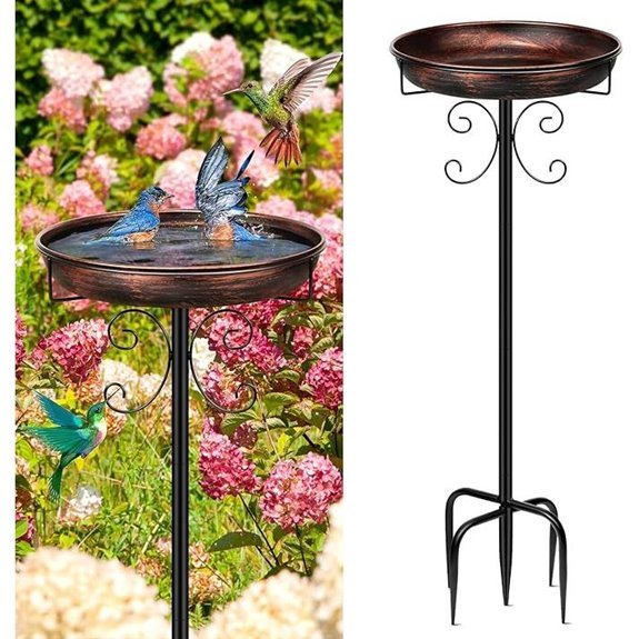 10 Best Bird Baths for 2026 (Feathered Friends Approved) 2 daoeny metal bird bath outside
