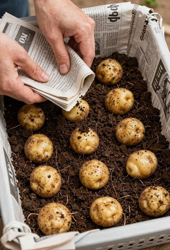 draining basket layered potato grower