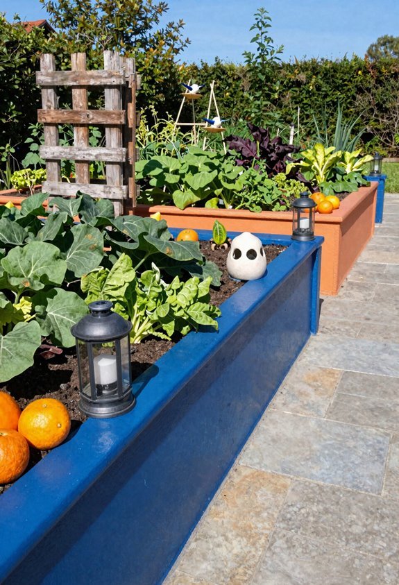 10 Vegetable Garden Decor Ideas That Actually Work 3 exterior grade acrylic paint on raised beds