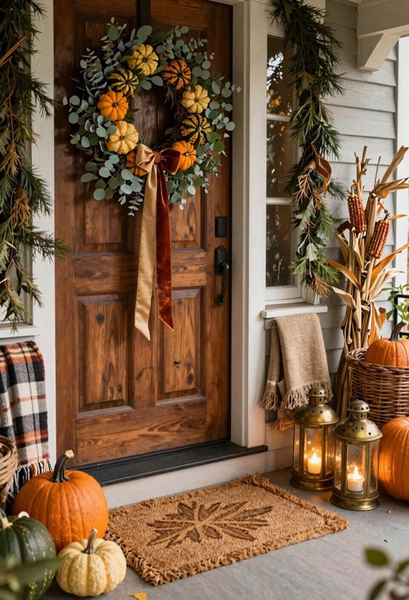 3 Fall Outdoor Decor Ideas to Transform Your Porch 1 fall porch wreaths textures warmth