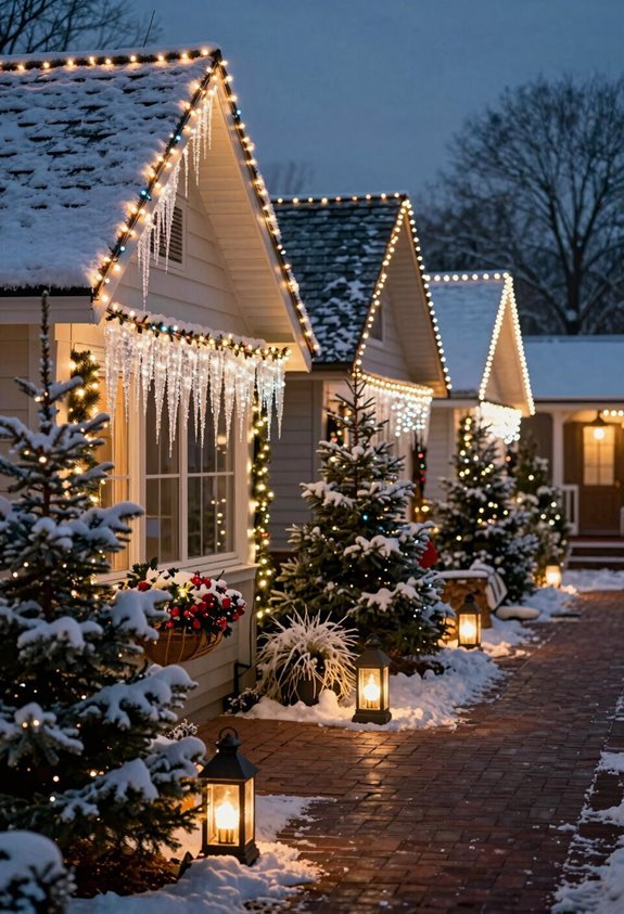 7 Christmas Outdoor Decor Ideas to Transform Your Yard 3 falling rain icicle lights