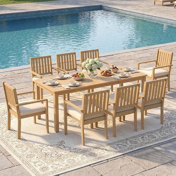 11 Best Patio Table and Chairs for 2026 5 fansafurn 9 piece acacia set