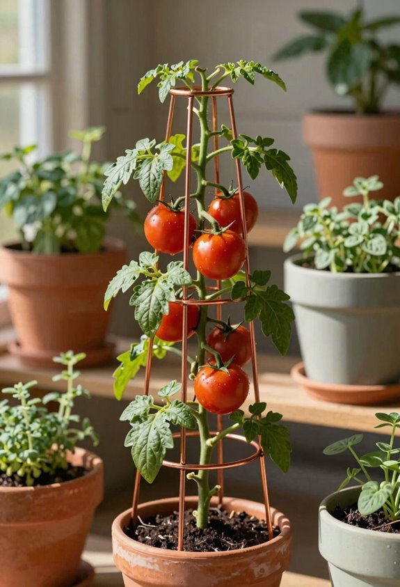 flip tomato cage into decorative trellis