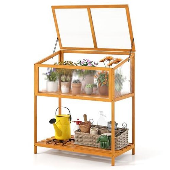 giantex wooden cold frame greenhouse