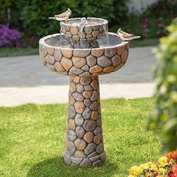 glitzhome 2 tier fountain birds