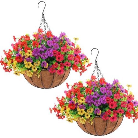 5 Best Outdoor Artificial Hanging Baskets for 2026 3 hanging artificial flowers with baskets 2 pack