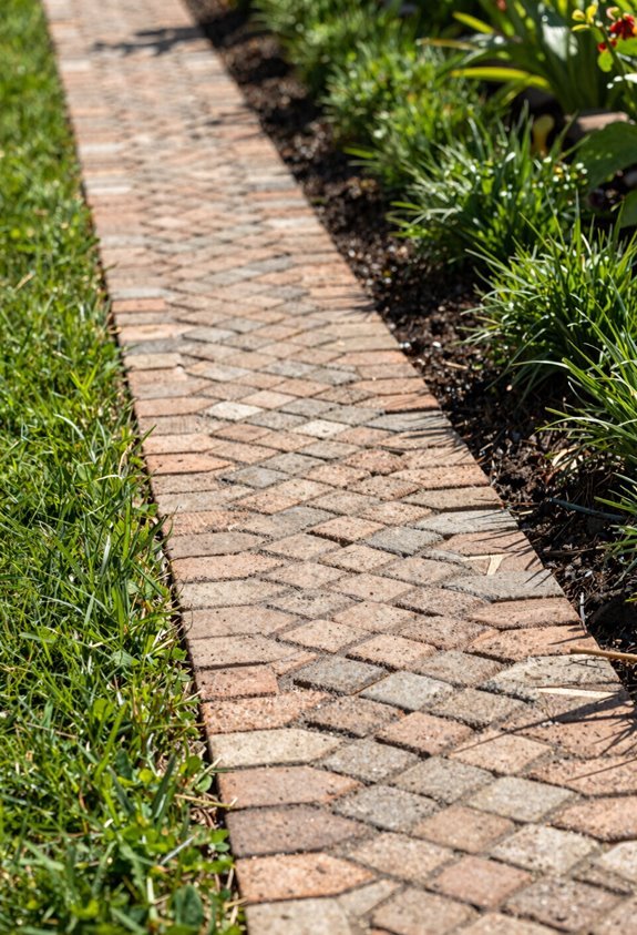 herringbone brick garden edging
