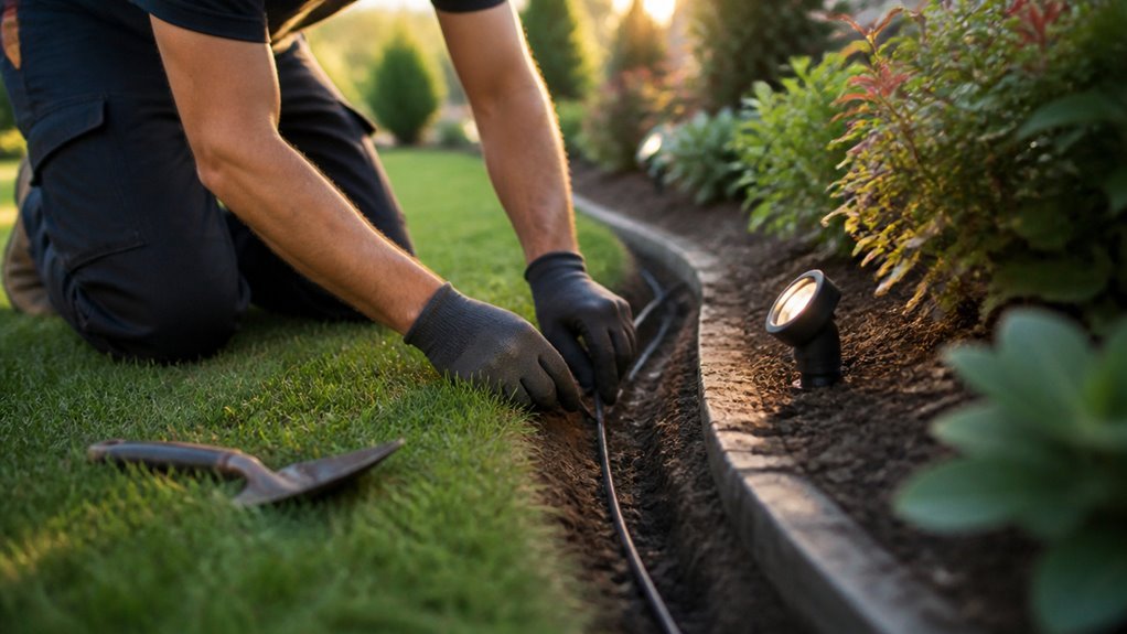 how to bury landscape wire