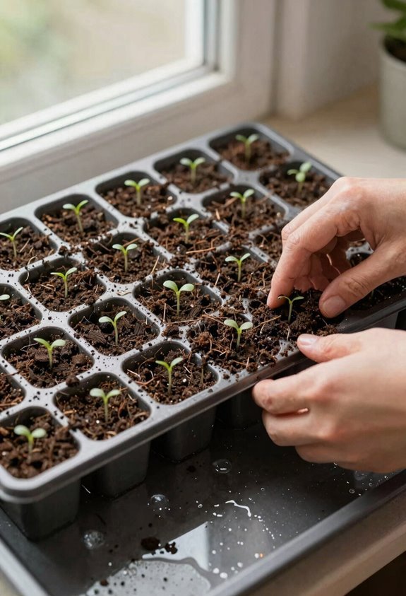How to Grow Flowers From Seeds in Pots Step by Step 5 humidity domes bottom watering