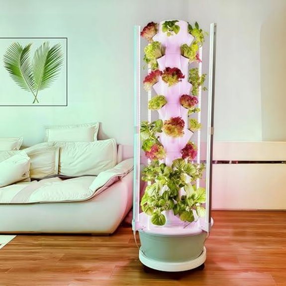 15 Best Vertical Hydroponic Systems for 2026 13 hydroponic tower with leds