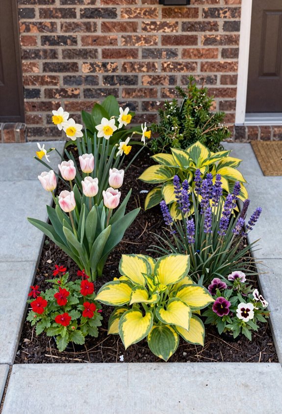 7 Front of House Planter Ideas for Instant Curb Appeal 5 layered blooms year round containers