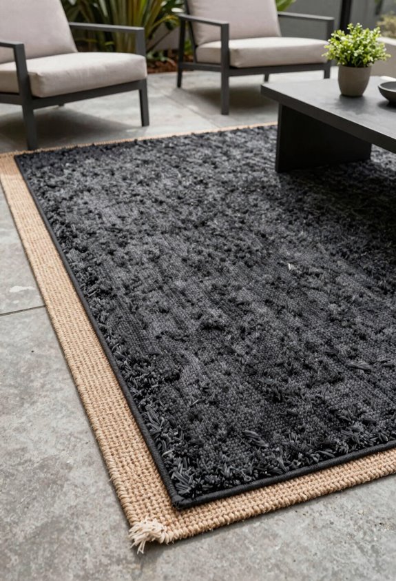 7 Patio Ideas on a Budget That Look Expensive 5 layered outdoor rugs define zones