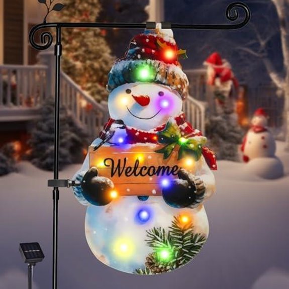 15 Best Christmas Lawn Decorations for 2026 7 lighted solar garden flag snowman