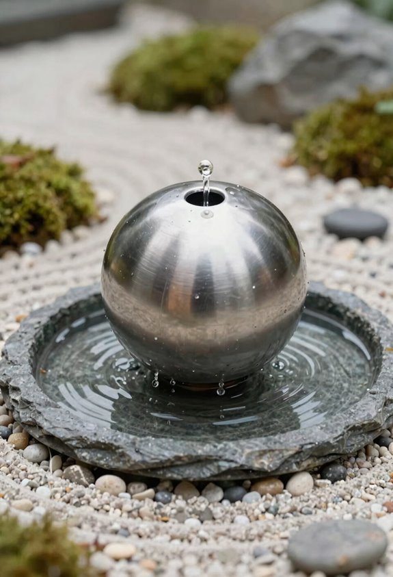 10 Small Garden Fountain Ideas That Transform Tiny Spaces 2 low zen sphere fountain ambiance