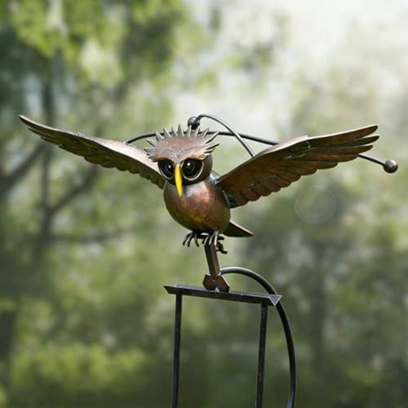 metal owl garden stake decor