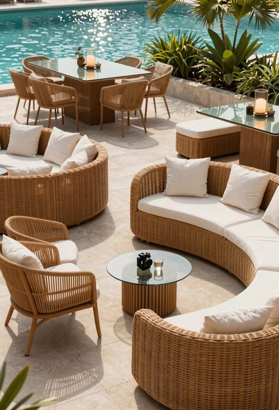 5 Pool Patio Decor Ideas for Instant Backyard Luxury 2 modular teak and aluminum outdoor seating