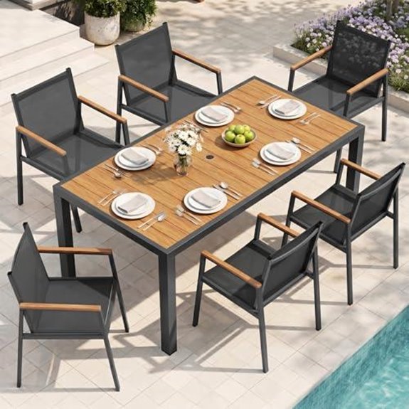 oasbira 7 piece gray teak patio