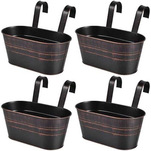 11 Best Railing Planters for 2026 (Small Space Gardening) 6 obtain four metal hanging pots