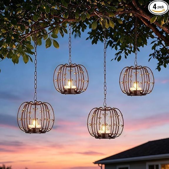 outdoor solar lanterns set
