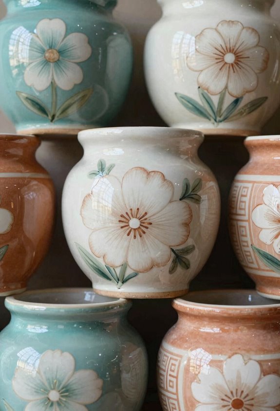 7 Flower Pot Decoration Ideas to Transform Your Plants 1 painted pots camouflage flaws beautifully
