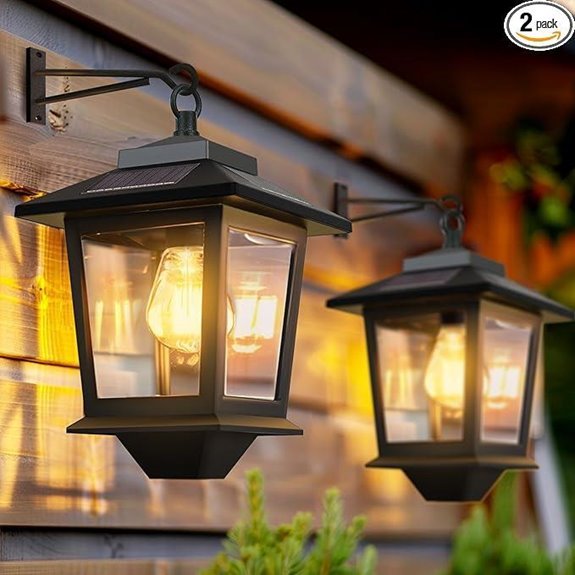 pasamic solar wall lanterns 2 pack