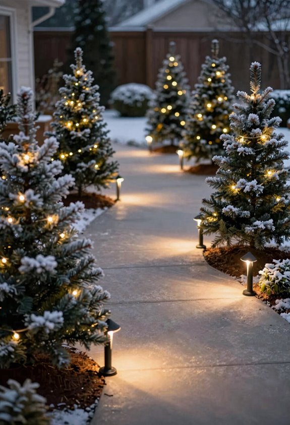 7 Christmas Outdoor Decor Ideas to Transform Your Yard 5 pathway stakes illuminate safely at night