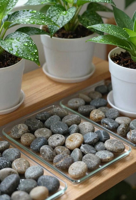 3 Best Things to Put Under Indoor Plant Pots 2 pebble trays raise humidity safely