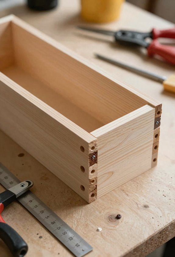 10 Steps to Build a Raised Planter Box 3 pocket holes hidden planter screws with kreg