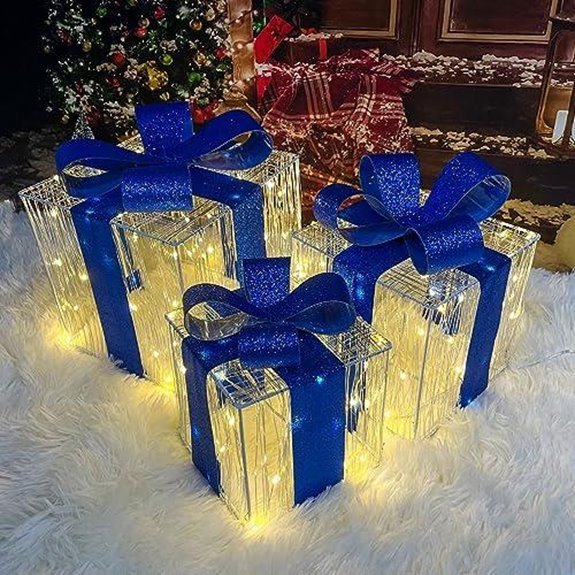 7 Best Christmas Outdoor Decorations for 2026 5 purtuemy 3 piece lighted gift boxes