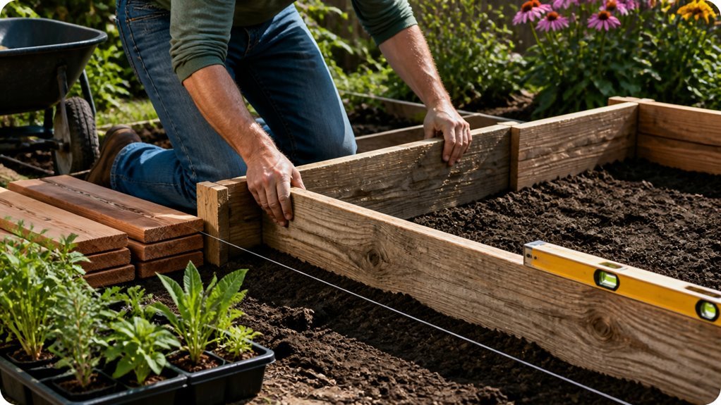 raised bed construction for flowers diy