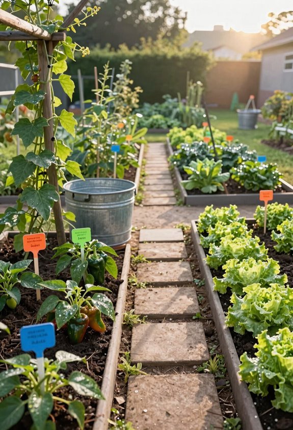 10 Vegetable Garden Decor Ideas That Actually Work 1 raised beds with block layout