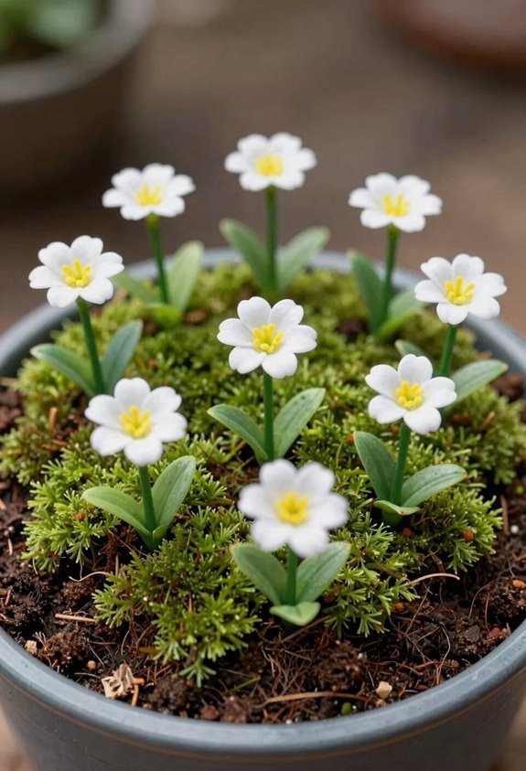 real soil moss rocks base