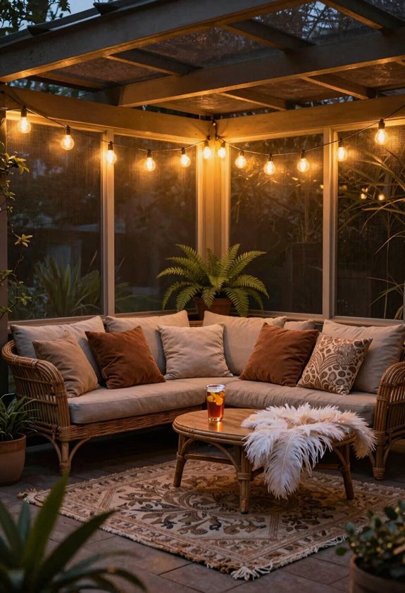 retractable lit outdoor ambiance