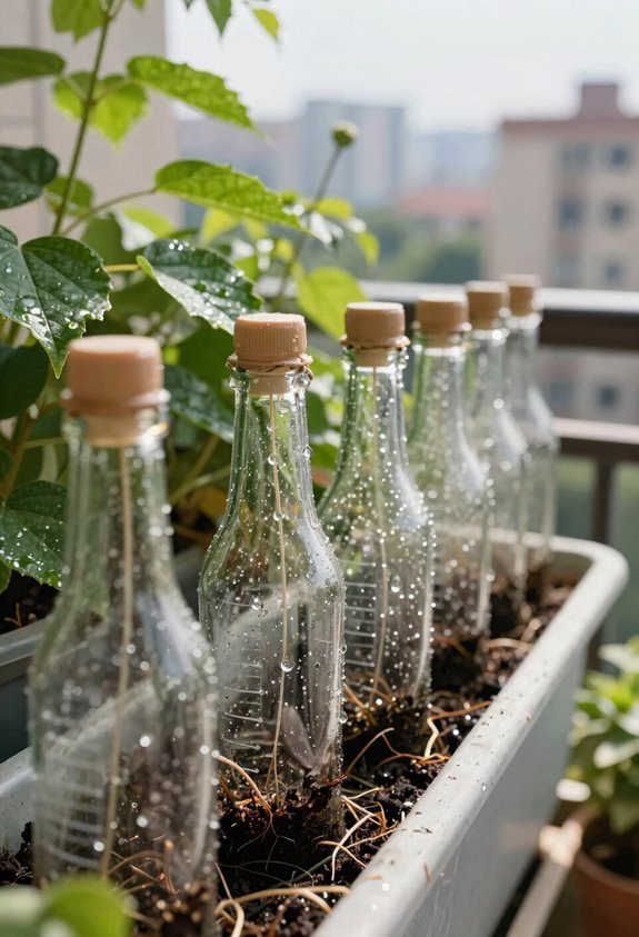 7 Reliable Methods to Water Window Boxes When Away 3 reusable bottle drip spikes in soil
